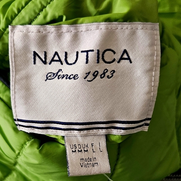 Nautica Womens Light Reversible Jacket With Hood Size M Green or Navy Coat - Picture 2 of 10
